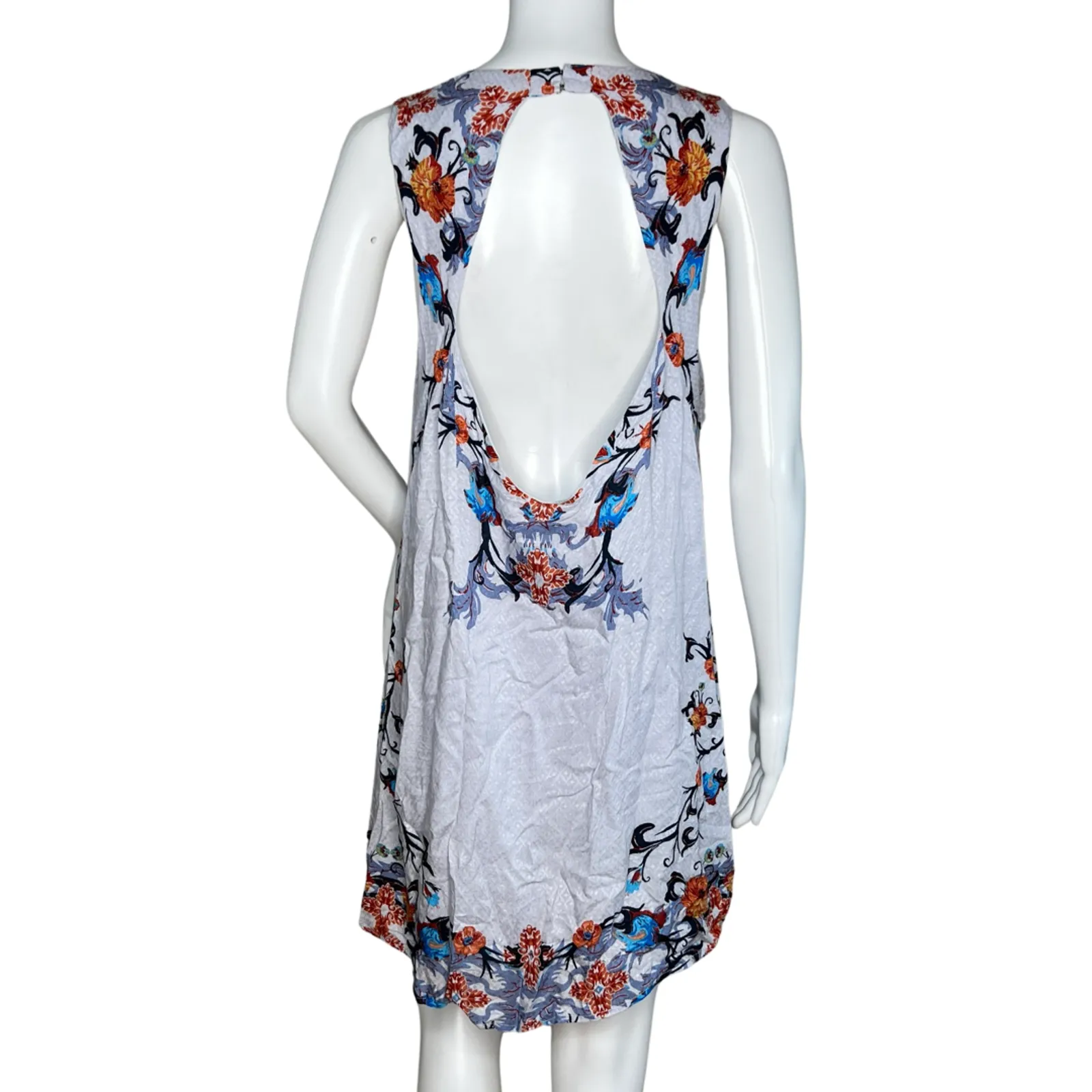 Ecote Dress Womens Large Blue‎ Floral Open Cutout Back Flowers Casual Bohemian - Image 4