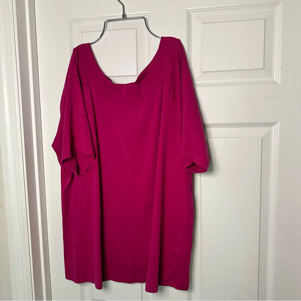 Anne Klein Fuchsia Slouchy Tunic Top 3X - Image 2