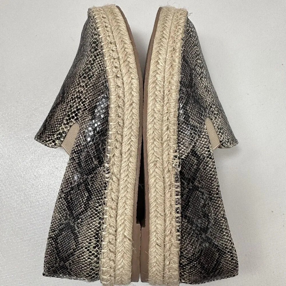 Coconuts By Matisse Espadrilles Women’s 6.5M Peaches Snake Print Flats Slip On - Image 6