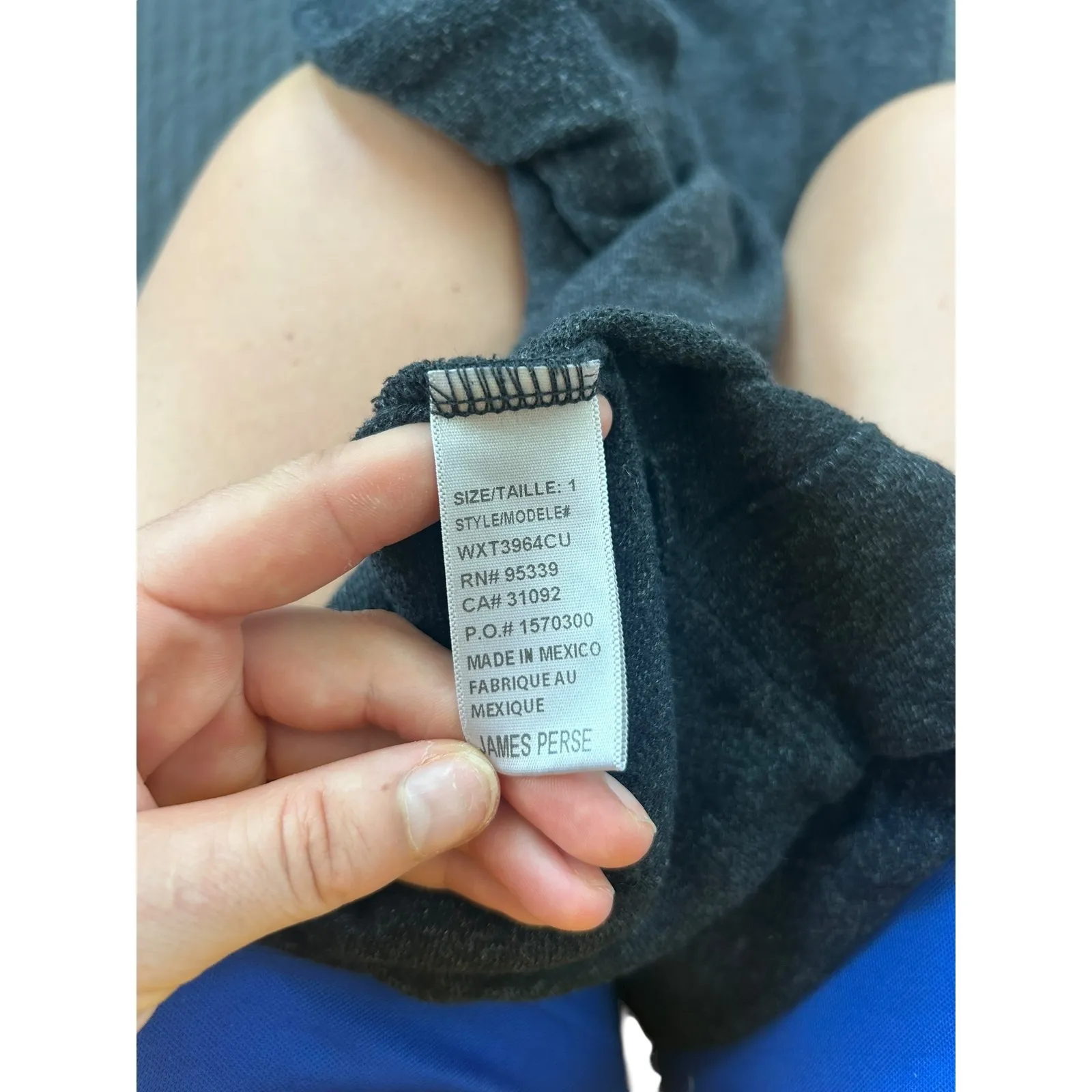 James Perse Standard Crew Neck Long Sleeve Sweatshirt Heather Gray Size Small - Image 4