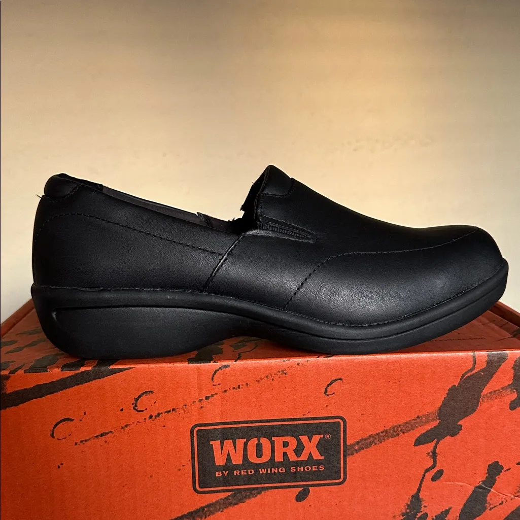 Worx Womens Black Leather Slip On Work Comfort Slip Resistant Shoes Sz 10 M‎ - Image 7