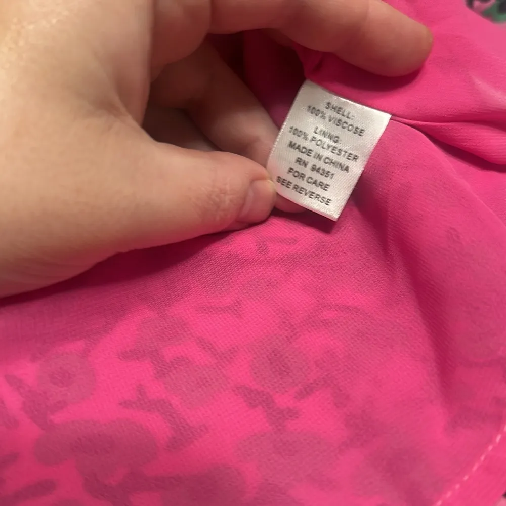 Jade Pink and Black Ruffled Cap Sleeve Blouse Size XL - Image 5