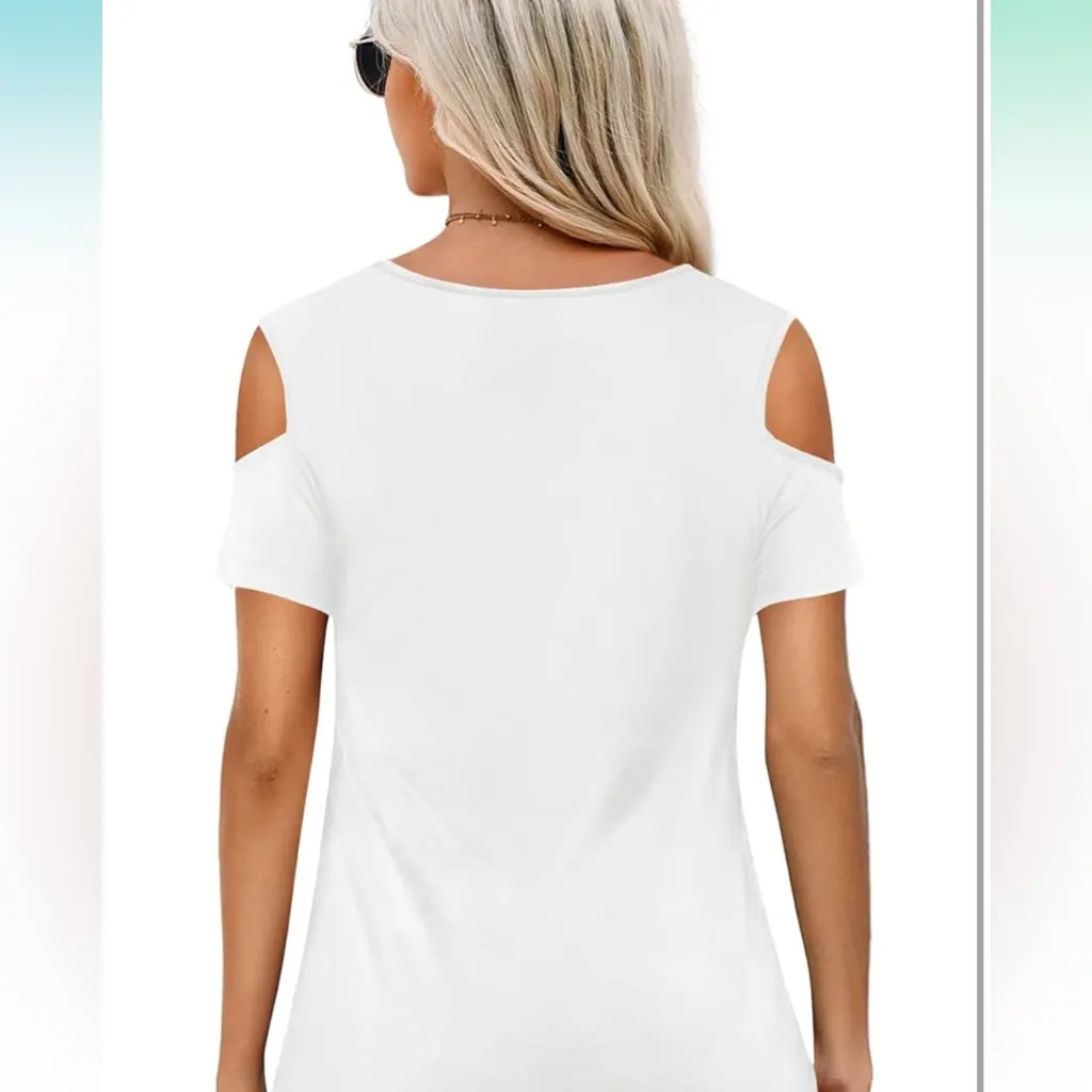Comfy White Cold Shoulder Top Size XL - Image 2