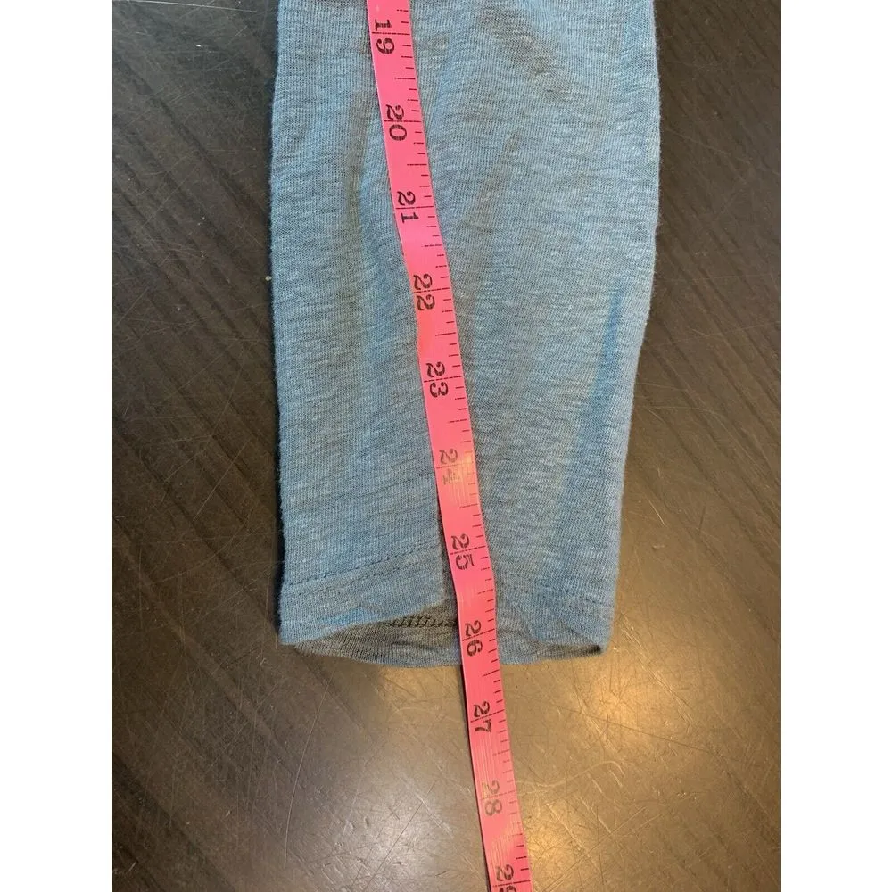 Lisa Bayne Scandi Logom‎ Linen Blend Top Womens XS Lagenlook Layering Teal Shark Green - Image 11