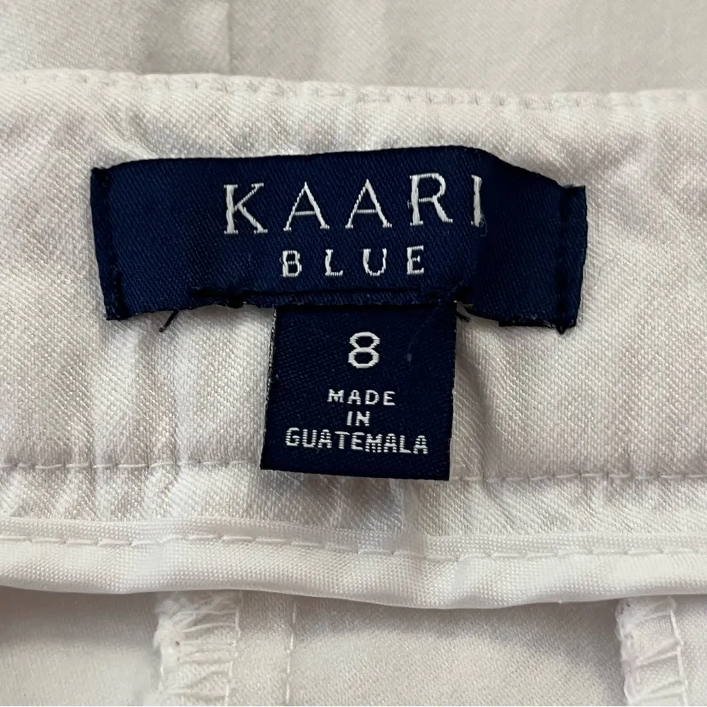 Kaari Blue Skinny Ankle Pants Hem Split Tailored White 8 - Image 3