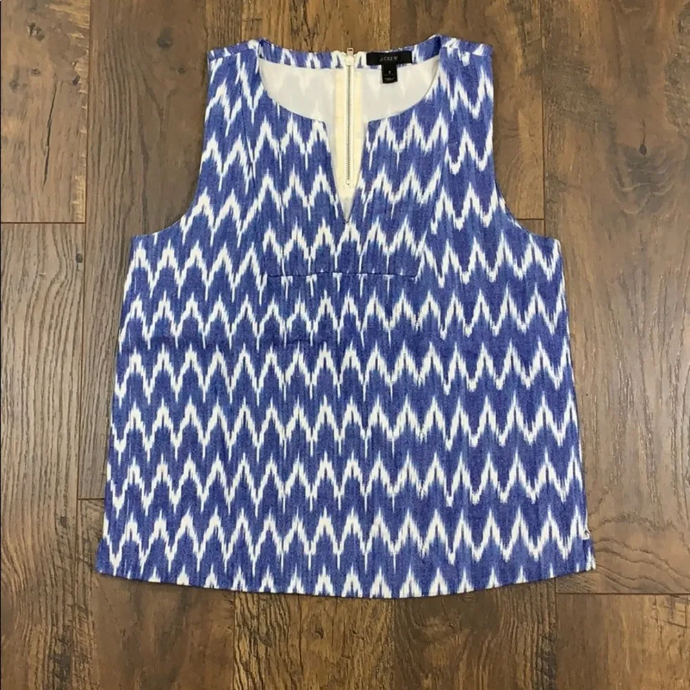 J Crew Notched Shell in Zigzag Ikat top - Image 2