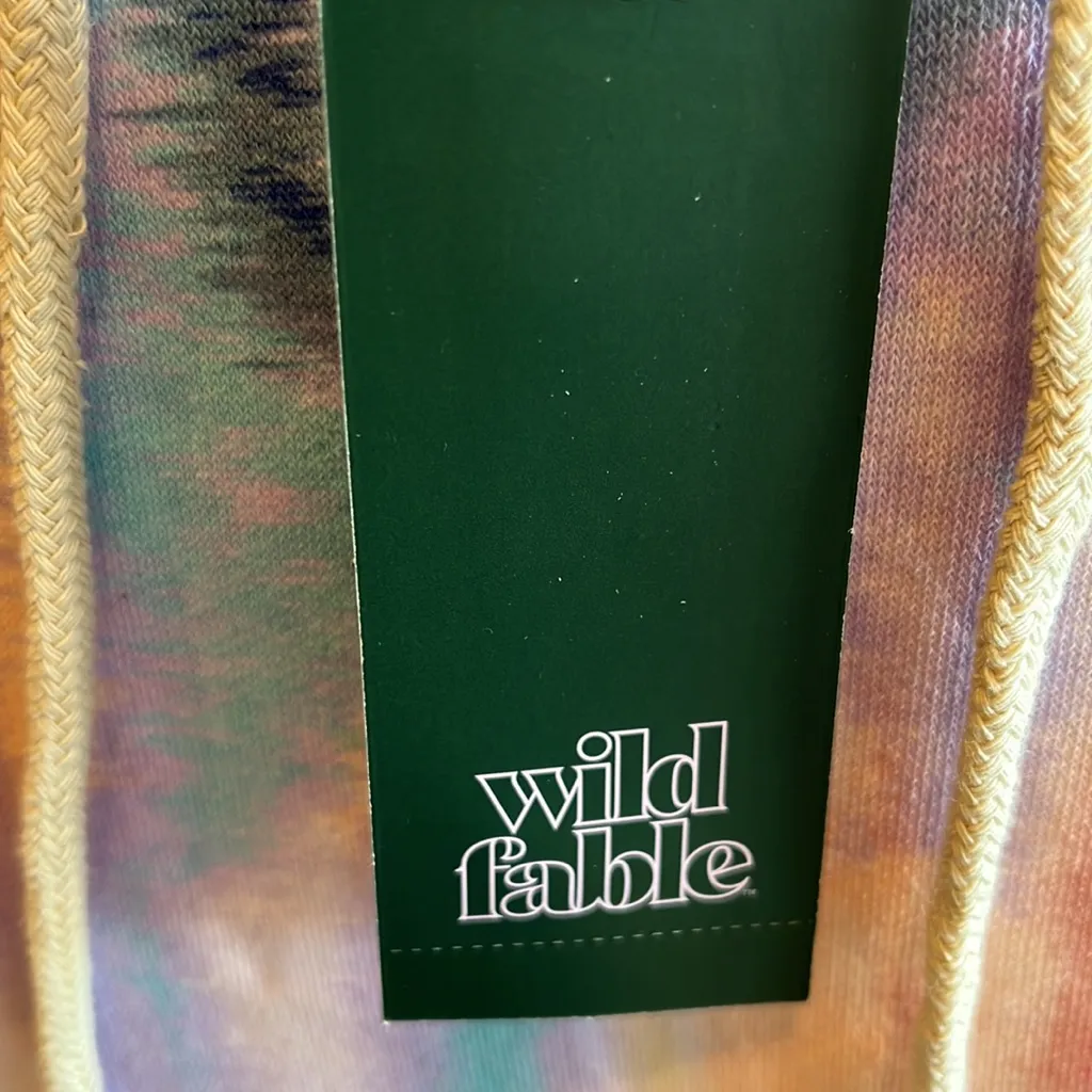 Comfy Cropped Hoodie Water Color Sweatshirt Womens Medium New - Image 9