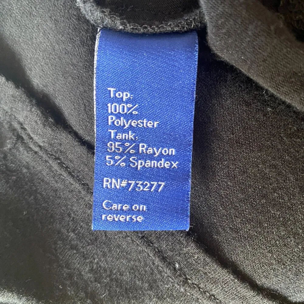 women's black v-neck long sleeve pullover blouse tank style sheer overlay - Image 9