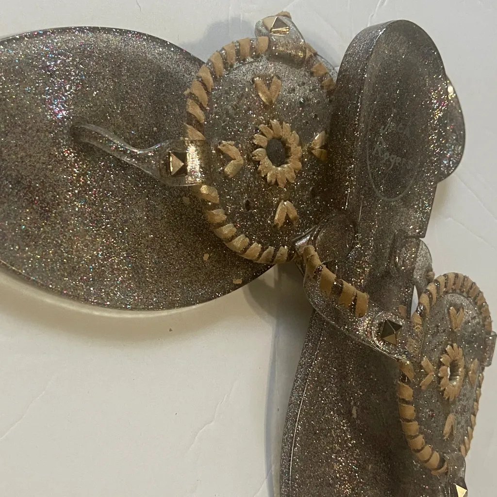 Jack Rogers Silver and Tan Sandals - Image 3