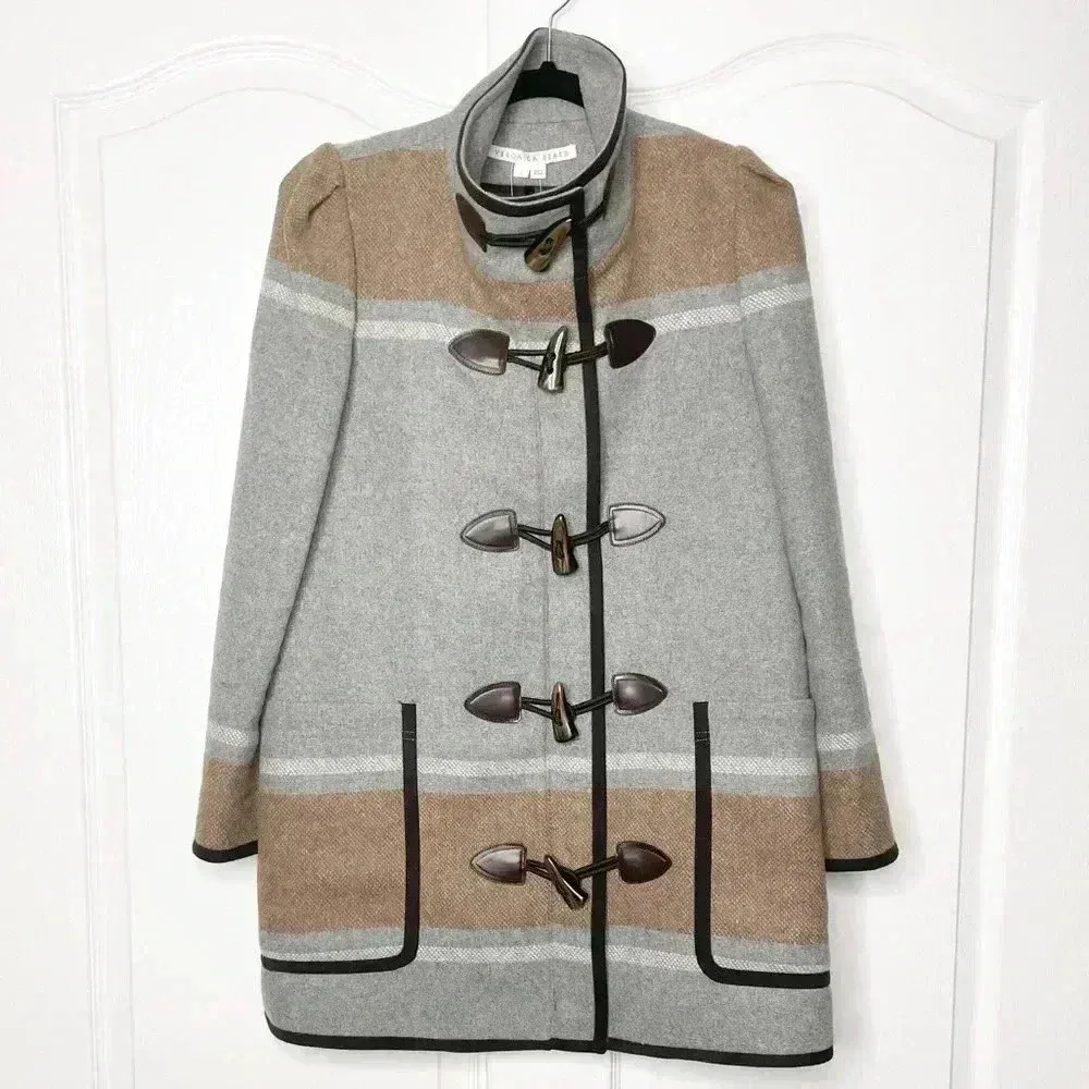 Veronica Beard - Flint Dickey Wool-Blend Coat Camel Grey Multi Size Medium NWT - Image 6