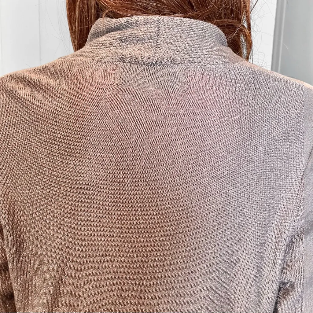 Jones Studio Metallic Open Cardigan NWT Gray Silver Shimmer. Work to evening. - Image 10