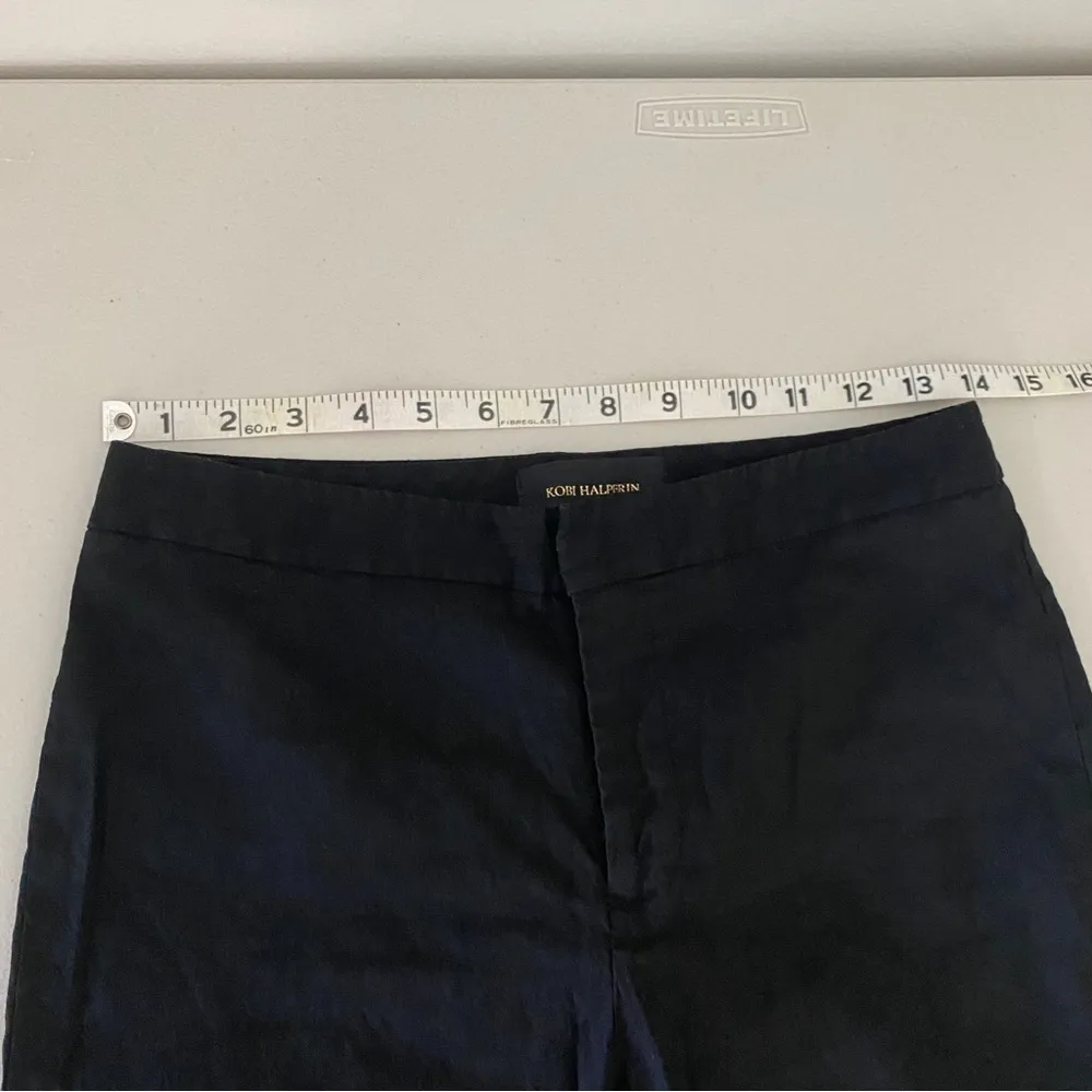 Kobi Halperin Black Linen Blend Lace Kick Flare Crop Leg Kelly Pants Capris 4 - Image 9