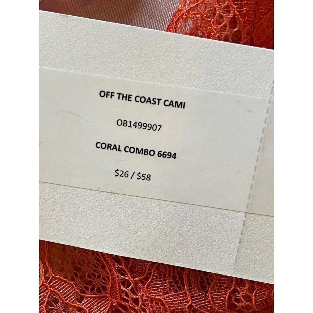 Free People Intimately Lace Coral Combo‎ Off The Coast Cami Tank Top Size XS - Image 12