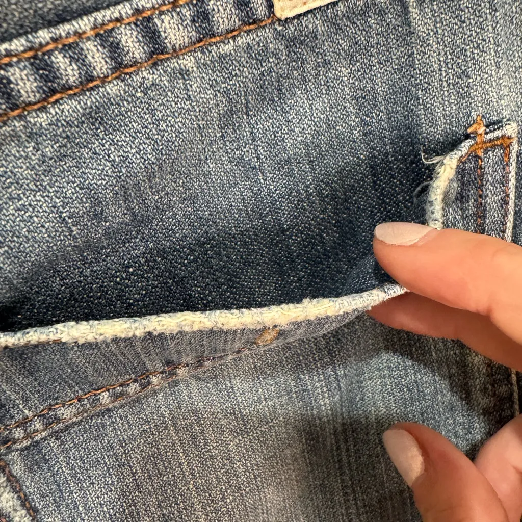 Vintage Late 90s / Y2K Abercrombie Low Rise Wide Leg Jeans‎ Medium Wash - Image 8