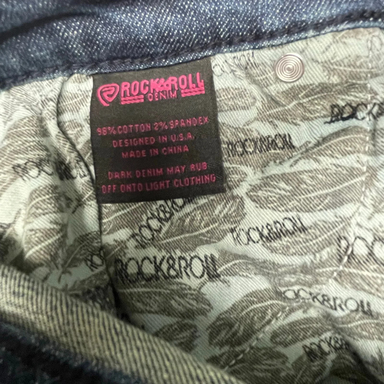 Rock & Roll Denim Cowgirl Leather Patch Trouser Jeans Size 32 Western Country Blue - Image 5