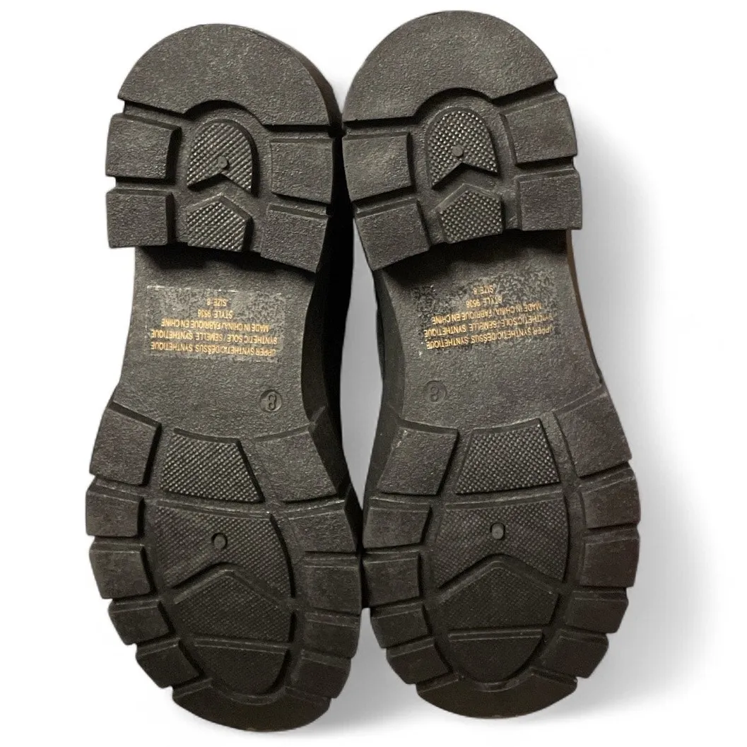 Streetwear Society Lug Sole Sherpa Lined Black Ankle Boots size 8 - Image 4