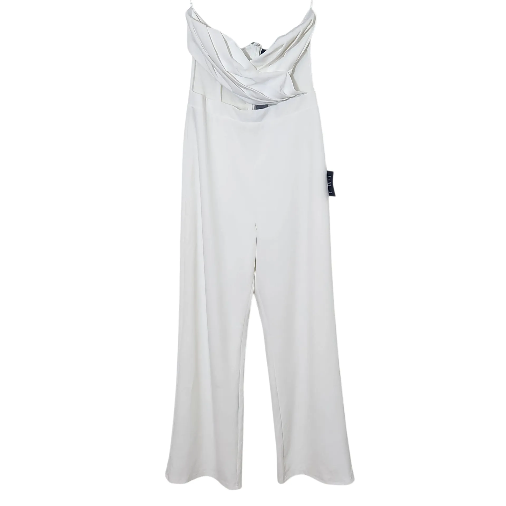 Lulus Strapless White Jumpsuit NWT Size Large White Strapless Jumpsuit Flaws - Image 2
