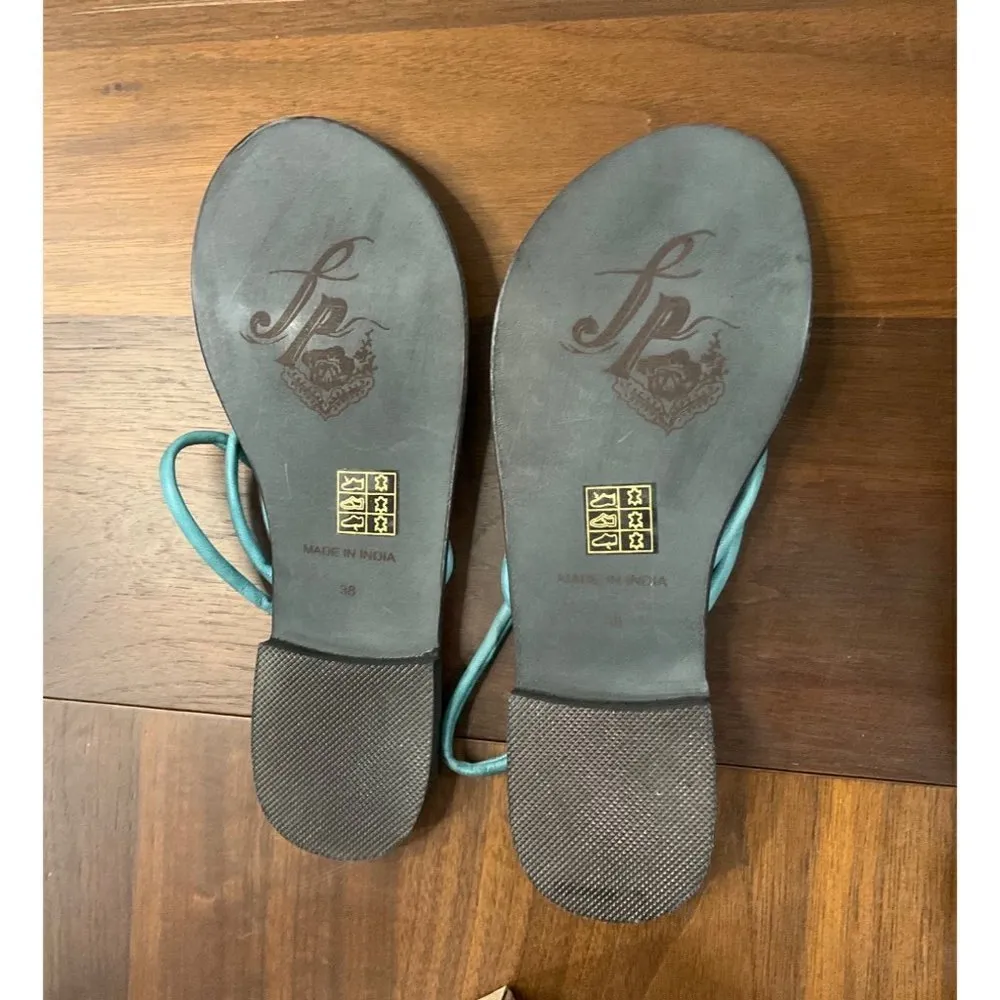 Free People Kayla Soft Strappy Sandals in Pool Blue 38 New with Box Womens - Image 10
