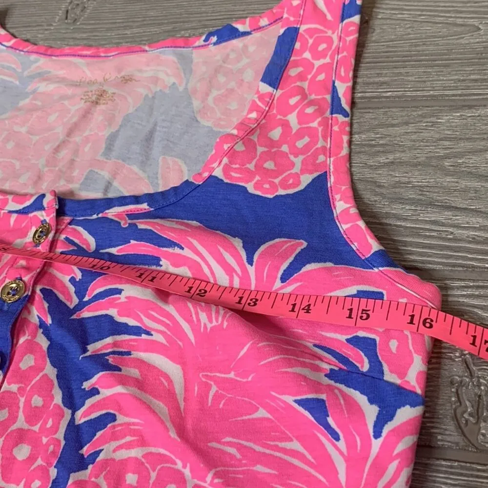 Lilly Pulitzer Merrill Top Blue Haven Little Flamenco Size S pineapple print - Image 5