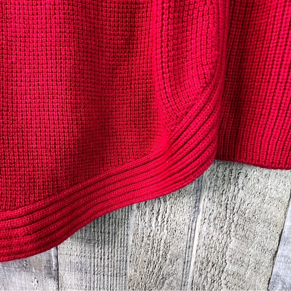 INC International Concepts Small Crewneck Long Sleeve Red Sweater w/side zippers - Image 6