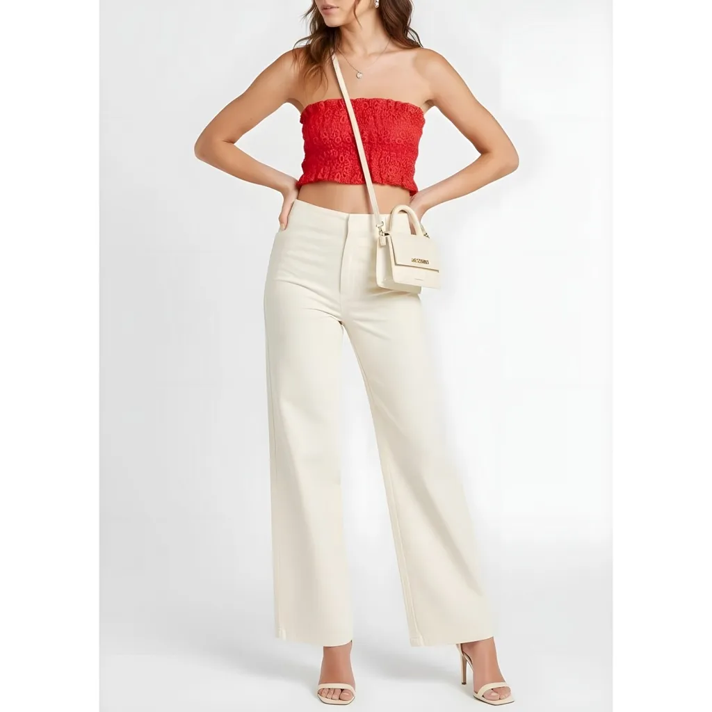 HILL HOUSE Scallop Lace June Nap Top, Poppy Red, XS - Image 2