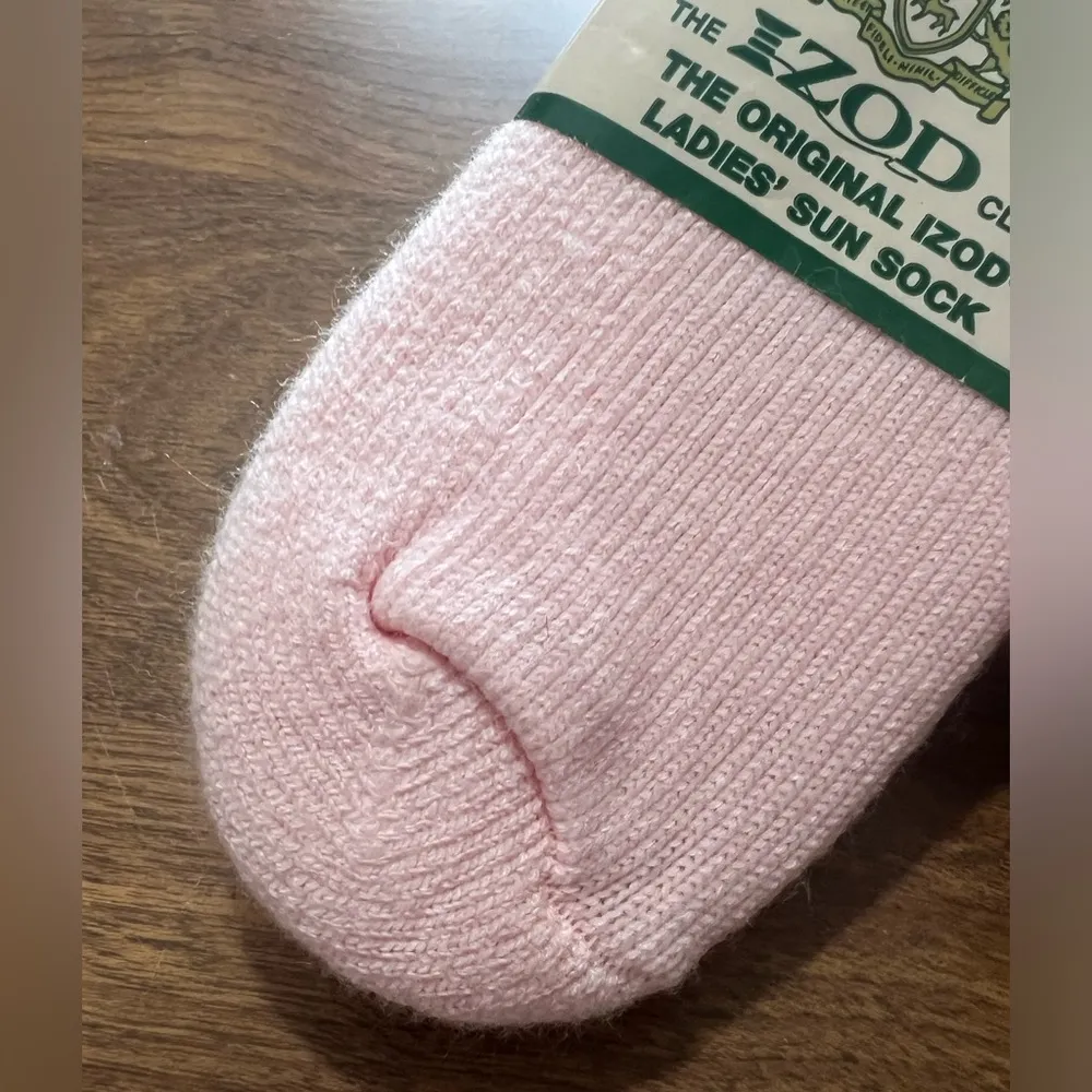 The Original Izod Club Ladies Sun Sock Vintage Socks Pink Orlon Acrylic Nylon - Image 6