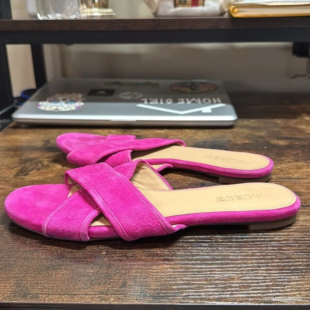 J Crew Hot Pink Suede Slide Sandals size 7.5‎ - Image 6