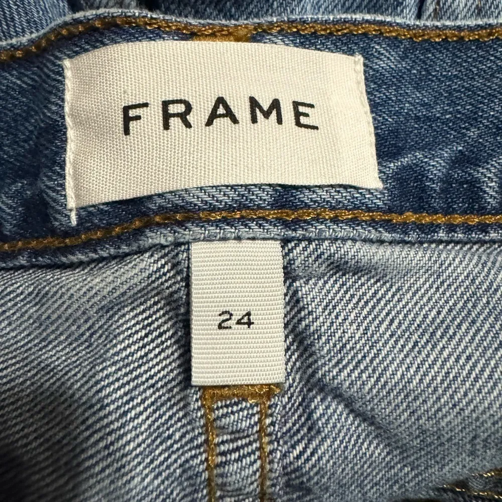 Frame Le Slouch Bermuda Riverrun Distressed High Rise Denim Jean Shorts Size 24 - Image 5