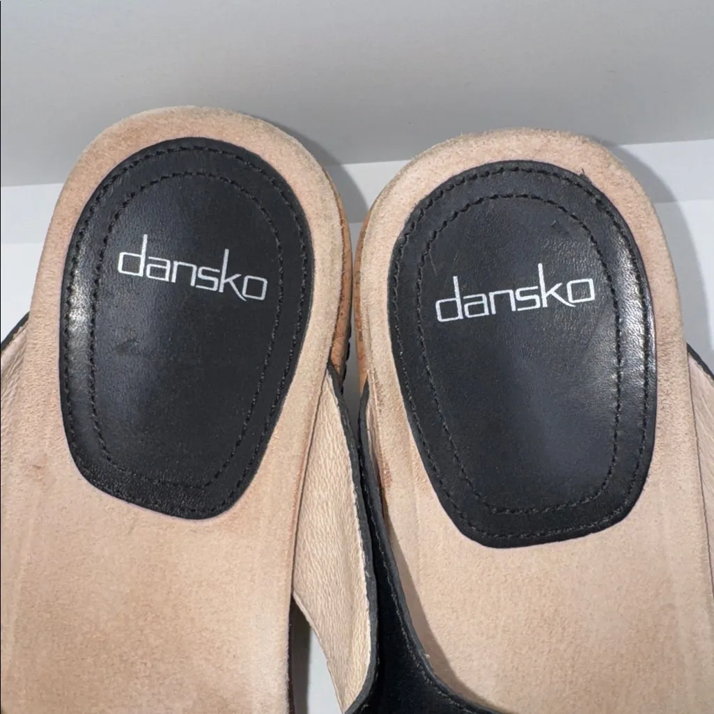 Dansko Carla Wedge Sandals w Buckles Black Leather Women’s EU 41 US 10.5-11 - Image 4