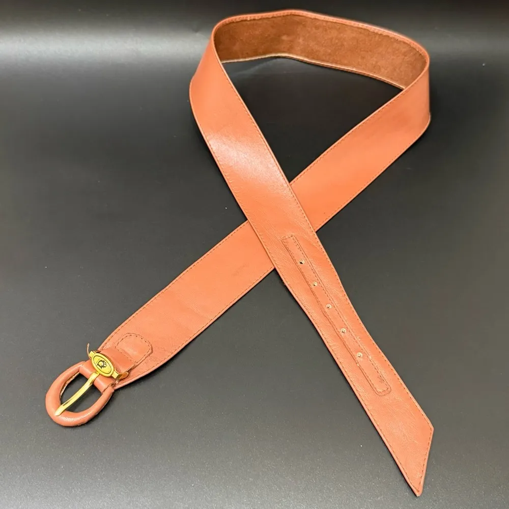 Vintage CHRISTIAN DIOR 17020 Camel Brown Soft Leather Women’s Dress Belt Size M - Image 7