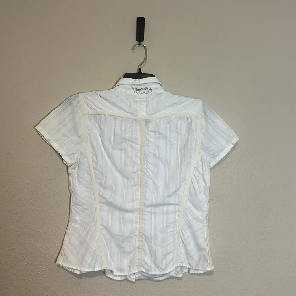 Johnny Was 3J Workshop Button Down Shorts Sleeves Shirt Size Large - Image 8