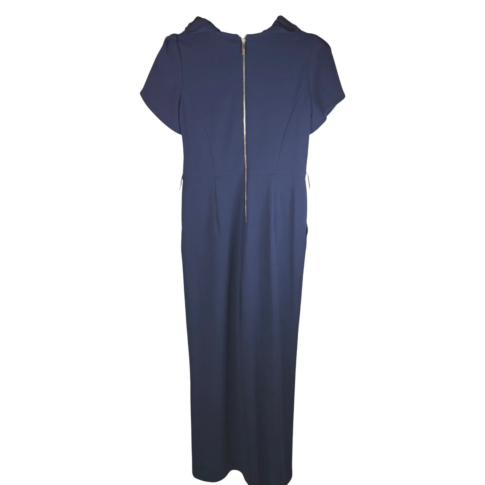 Calvin Klein Navy Blue Cap Sleeve Wide Leg Jumpsuit Women's Size 6 Corporate - Image 8
