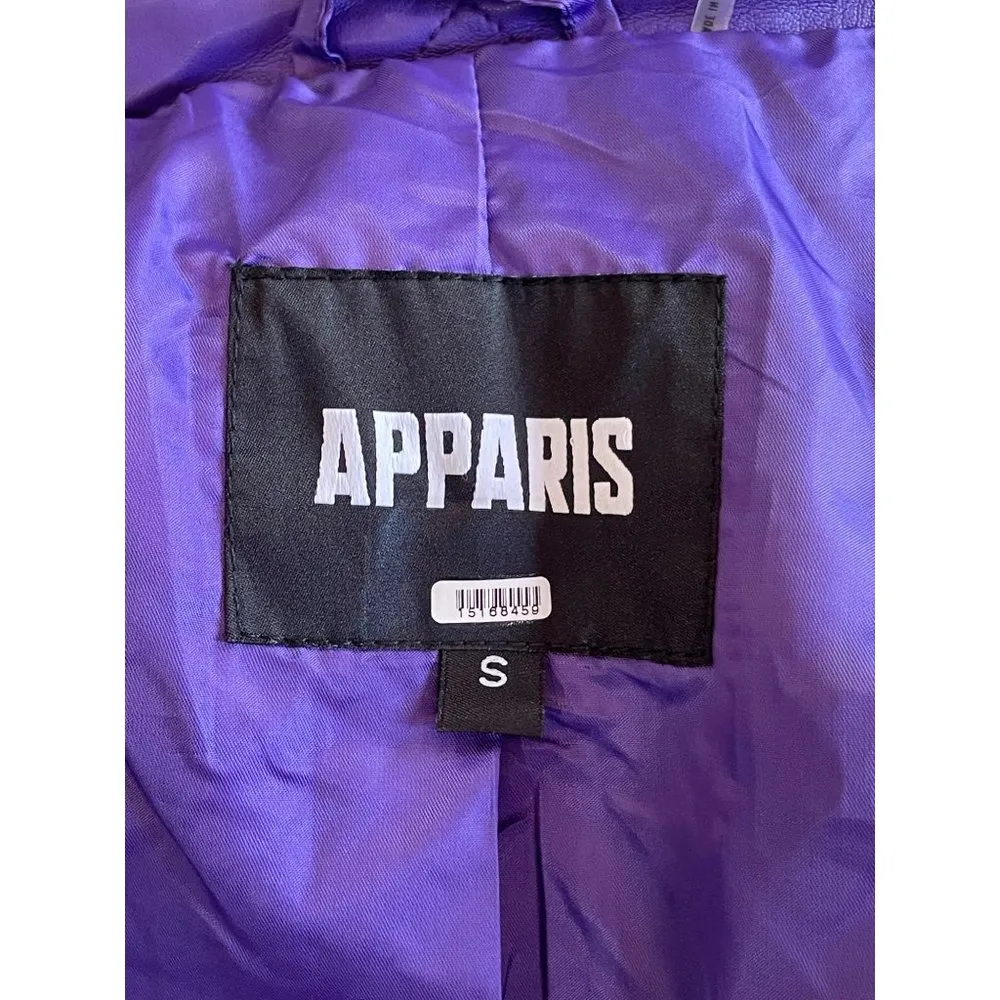 Apparis Stevie Faux Leather Coat Electric Purple Womens Size Small - Image 12