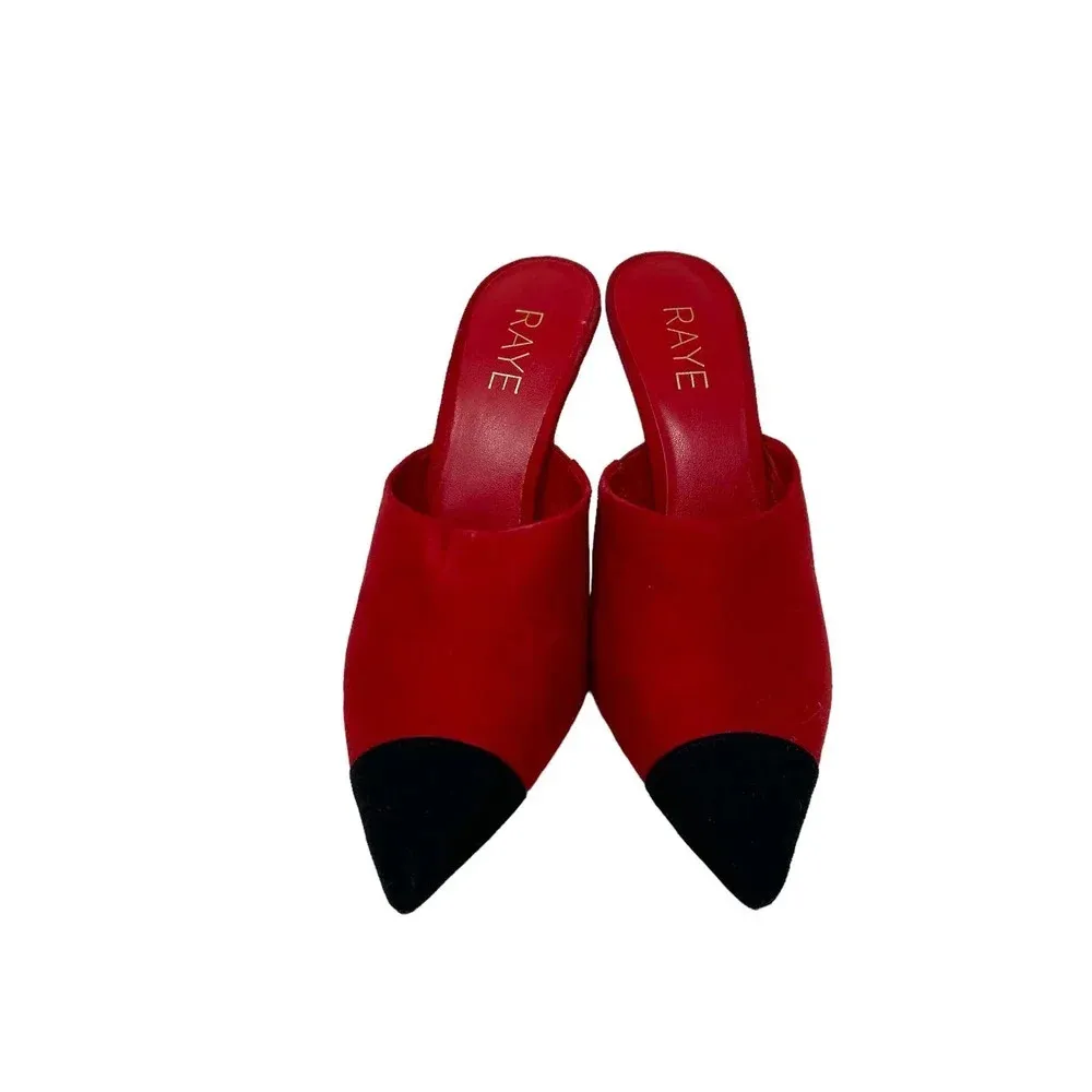 RAYE Phoebe‎ Mule in Red Colorblock Heels Size 7.5 - Image 2