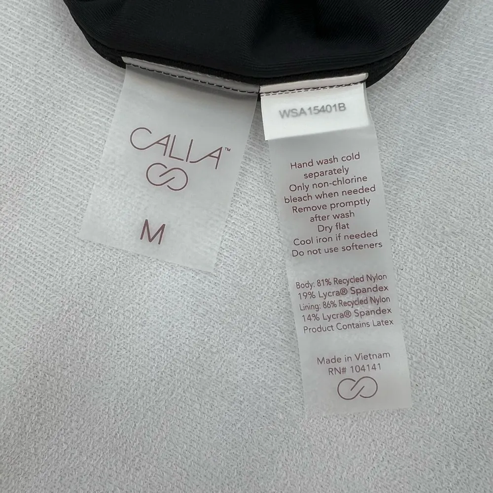 CALIA Women's Mid Rise High Leg Cheeky Swim Bottoms M Black Size M - Image 8