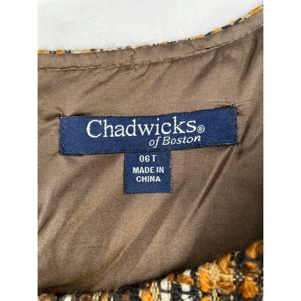 Chadwicks Women's Brown Tweed Sleeveless Dress/ Knee length Size 6 SKU 4086 - Image 4