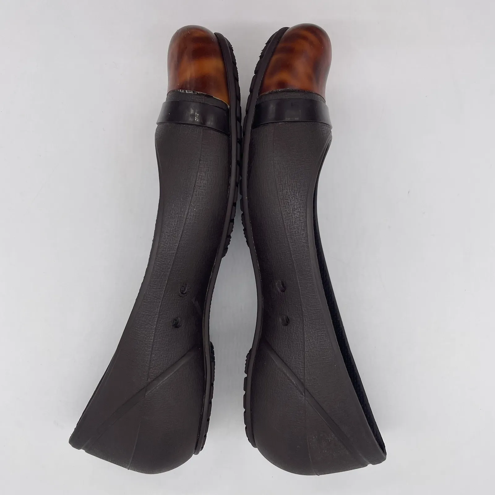 Crocs Womens 9 Shoes Ballarina Flat Brown Tortoiseshell Cap Toe Marble Slip-On‎ - Image 4