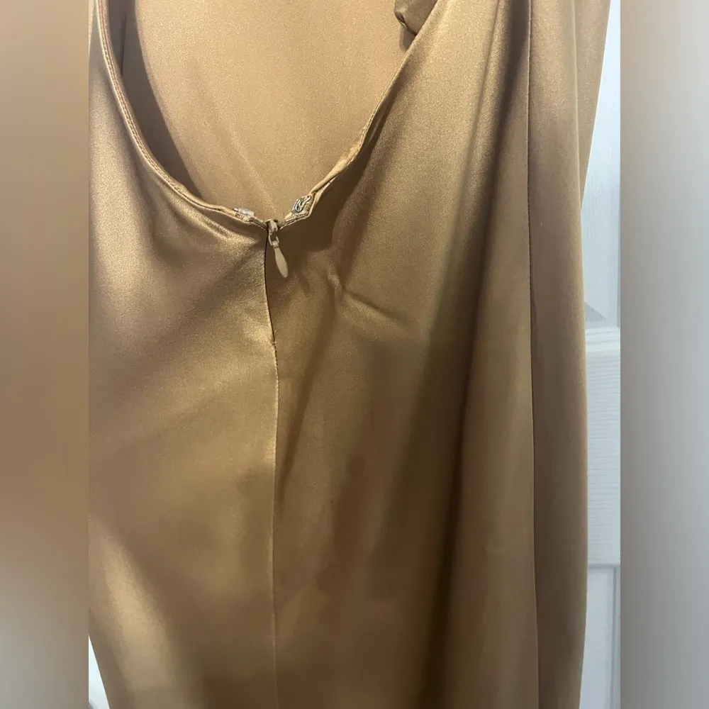 AEXAE Silk Maxi Dress in Light Brown Size XS - Image 12