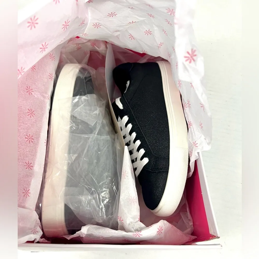 NIB - Isaac Mizrahi Live! Lace-Up Black Glitter Sneakers - Size 5.5 - Image 7