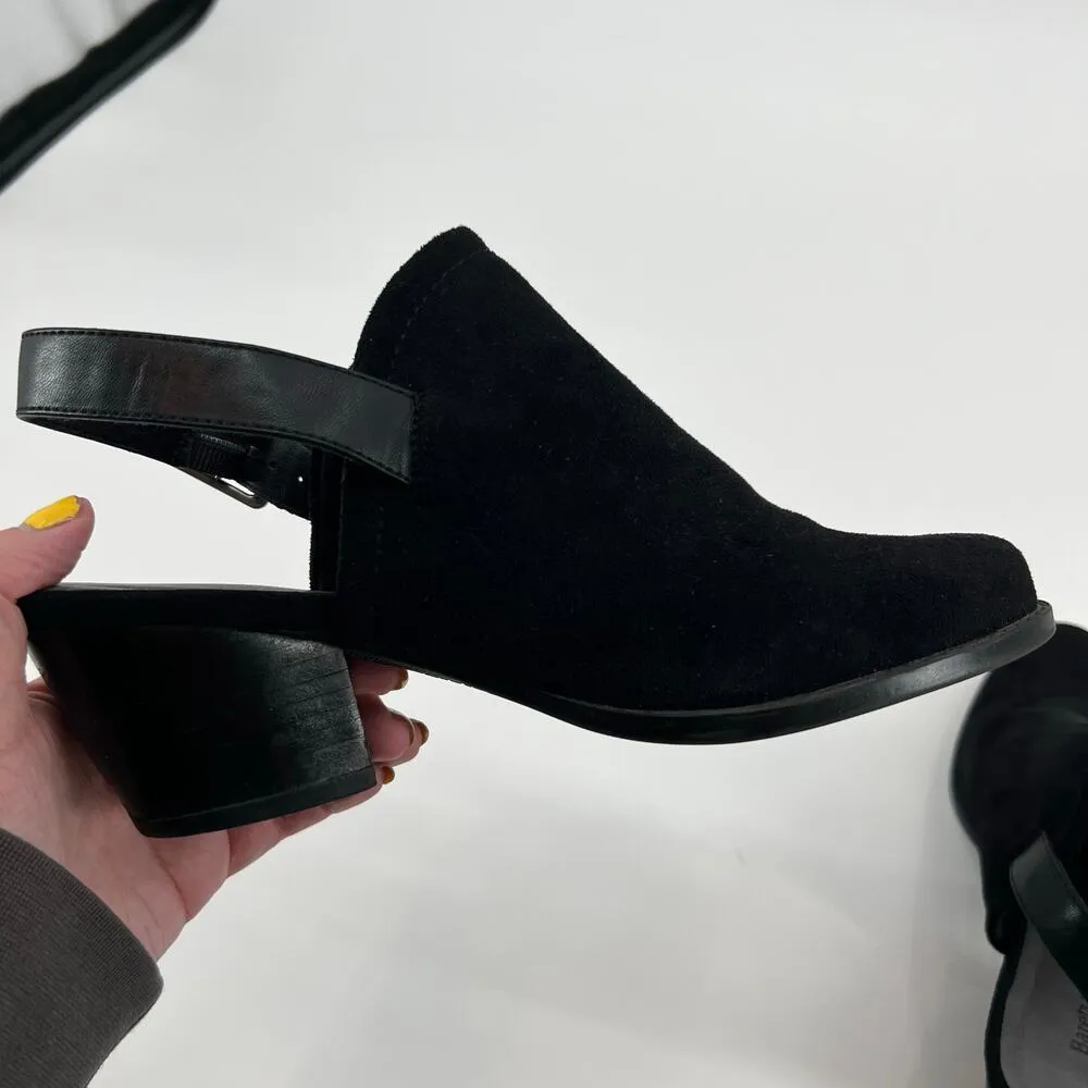 Bare Traps Rejina black sling back mule Booties shootie chunky heel western sz 9 - Image 4