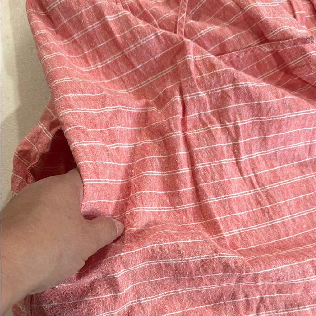 Patagonia Island hemp crossover Striped coral  Sleeveless Dress - Image 7