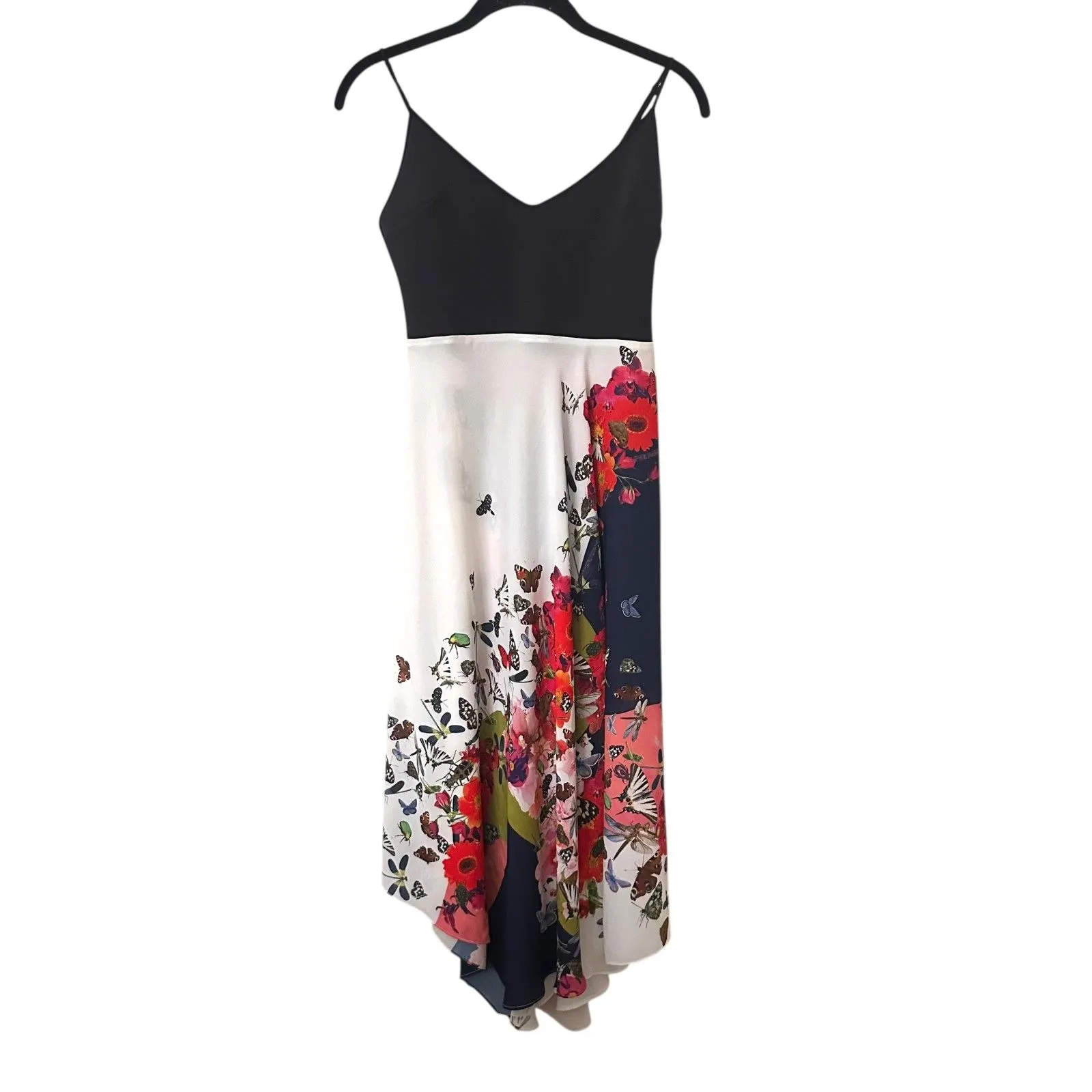 CLOVER CANYON Floral Silk-Like Handkerchief Midi Dress Small - Image 2