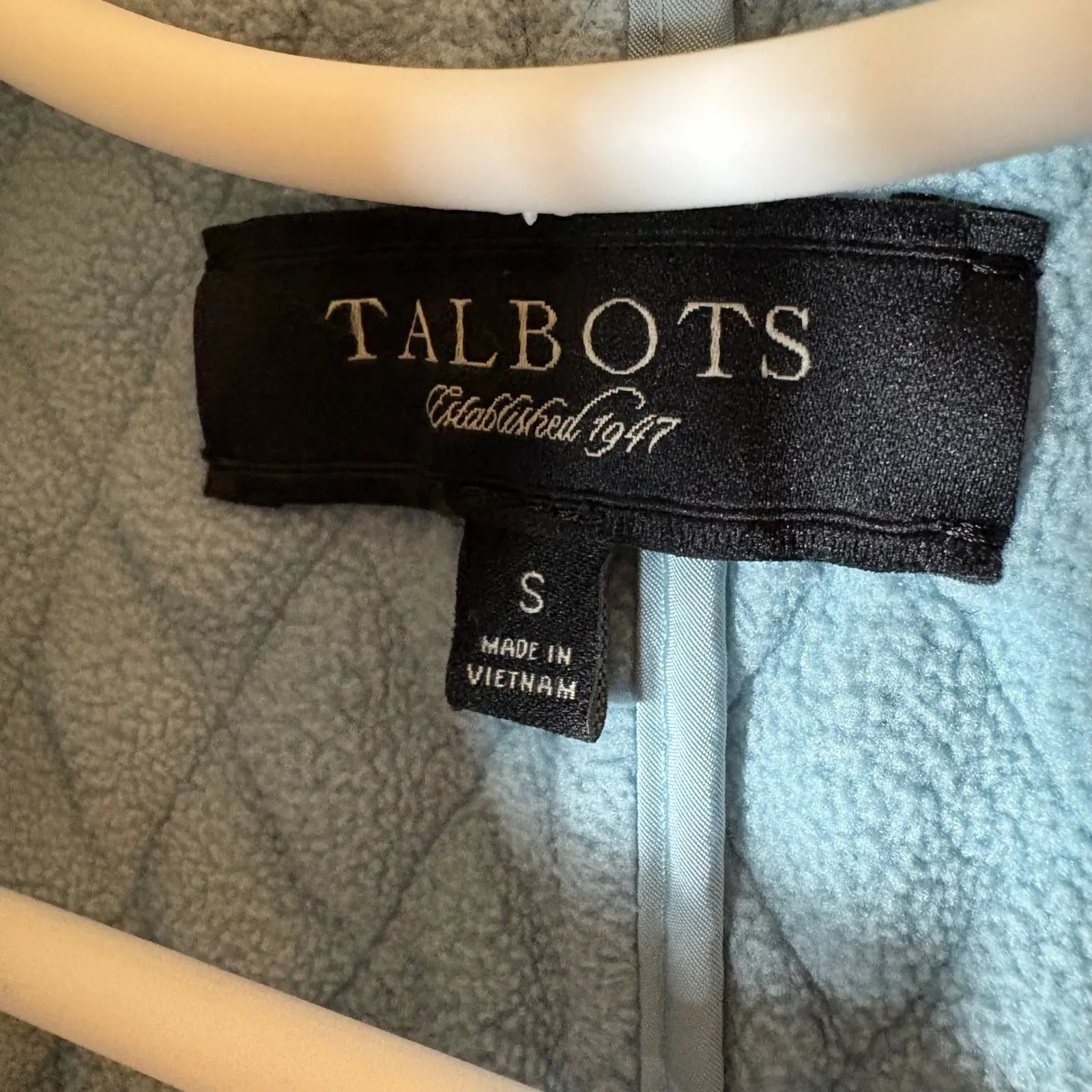 Talbots Quilted Vest Women's Blue Snap Front Pockets Collar Size Small - Image 6