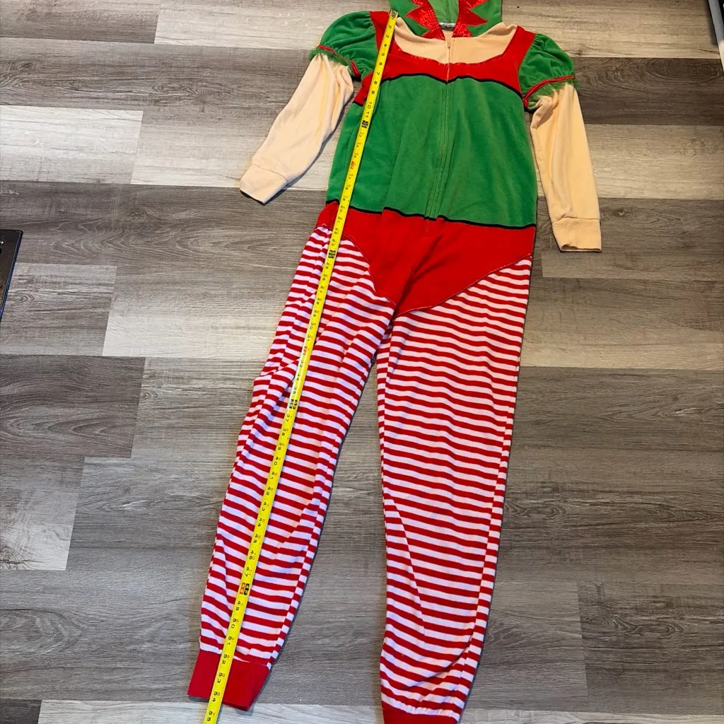 Briefly Stated Adult Festive Elf Costume Onesie size XS Red - Image 9
