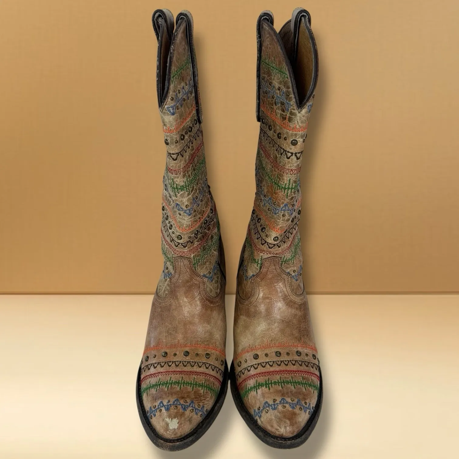 YIPPEE KAYAY‎ Old Gringo Apache Moon Honey Studded Embroidered Boots Size 6.5 B - Image 2