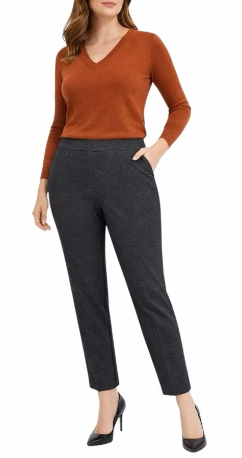 Liverpool Textured Ponte Waffle Knit Slim Ankle Black Pants Women’s Size 16 - Image 1