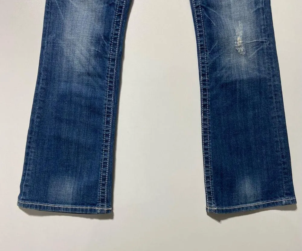 Miss Me Indigo Boot Cut Jeans Bedazzled Bling Gem Size 28 JP6015BR - Image 4