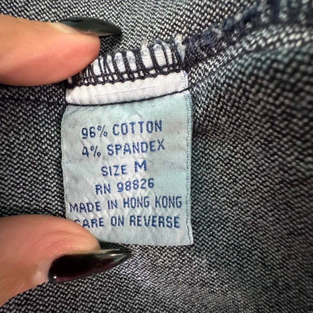 Jordache Dark Denim Jean Jacket with Red Stitching - Image 9