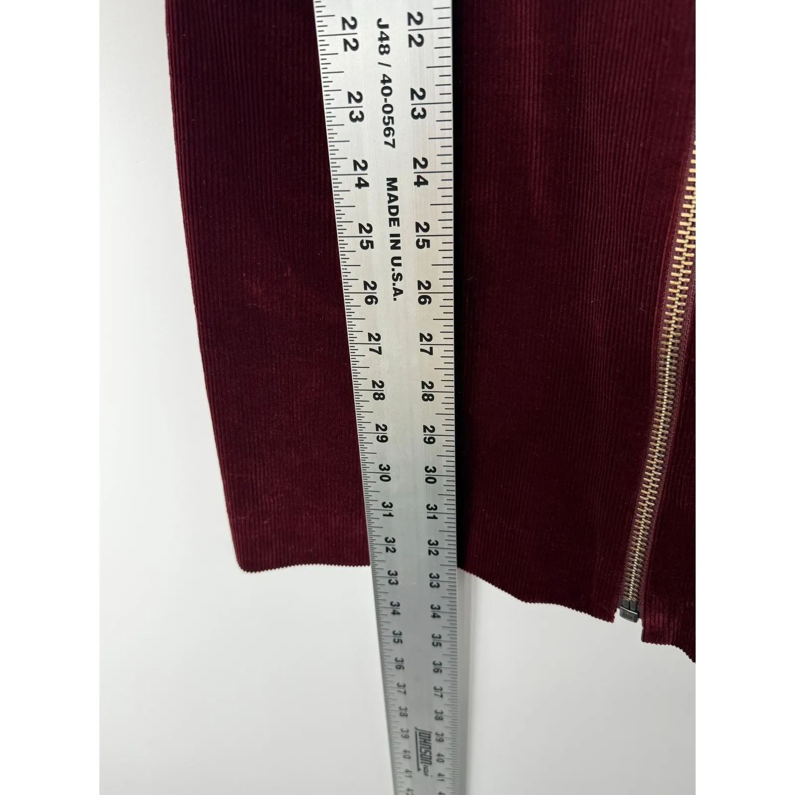 Veronica Beard Orial Corduroy Sleeveless Zip Mini Dress Burgundy Merlot 6 - Image 6