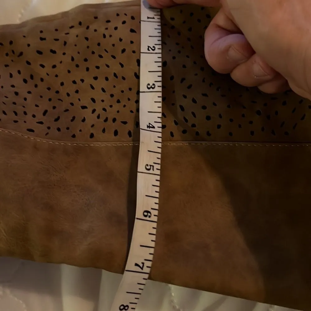 Just Fab camel colored faux suede side zip boots! - Image 11